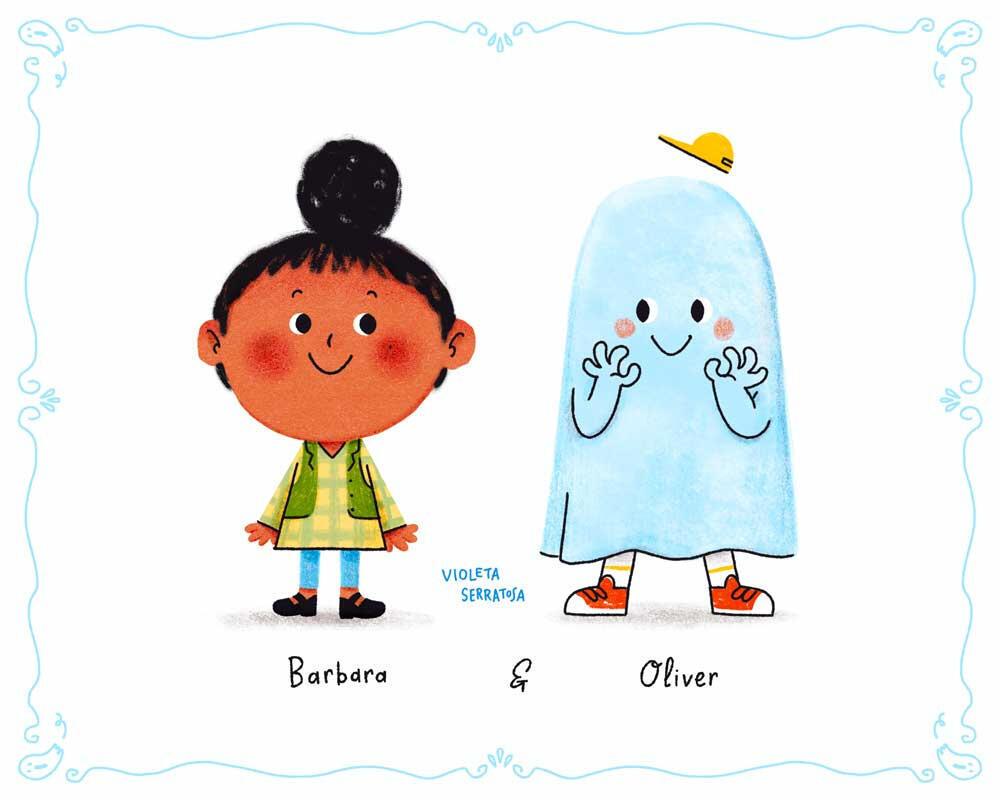Character sheet for The Giggling Ghost by Zoë Tucker and illustrated by Violeta Serratosa. ©Violeta Serratosa. All Rights Reserved